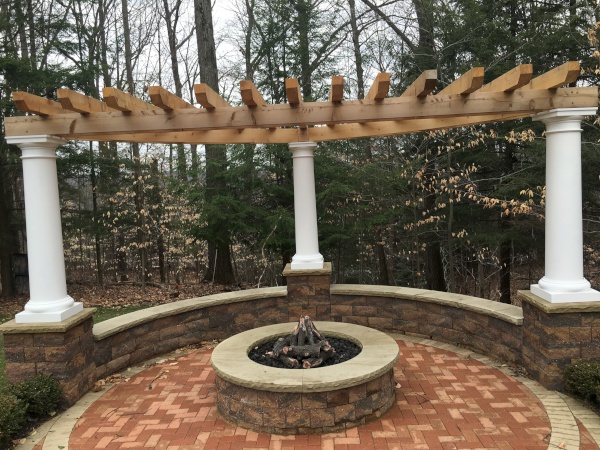 Seating Wall and Pergola Installation near Cleveland