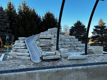 Cleveland Area Pool Installation with Water Slide for your Backyard Landscape