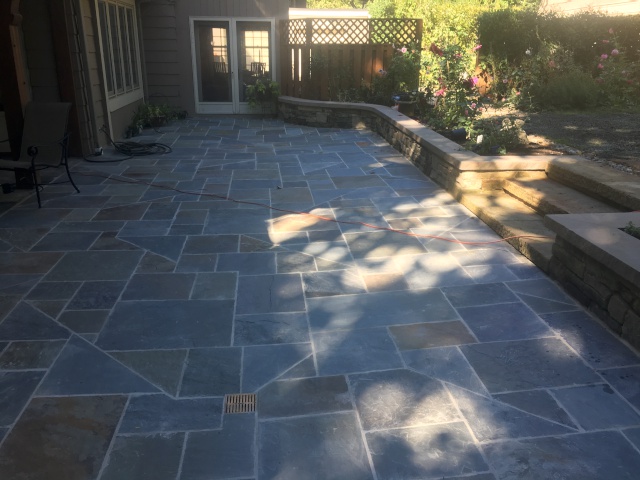 Bluestone Patio Landscape Installation in Cleveland Ohio