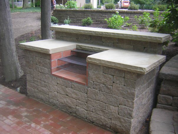 Cleveland's H&M Landscaping Outdoor Kitchen Sandstone Countertop Installation