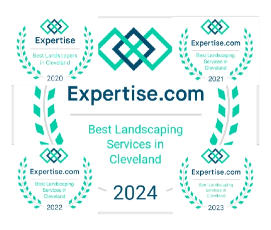 Expertise.com awards recognizing Best Landscaping Services in Cleveland from 2020 through 2024, shown in Award-1.webp.